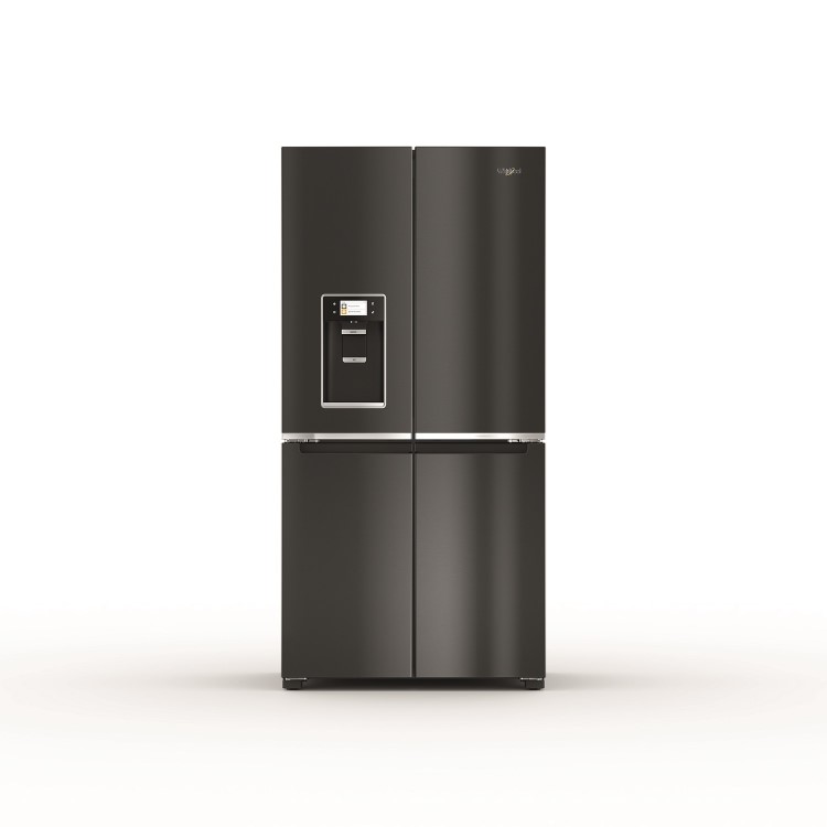Whirlpool 594 Litre 70/30 Freestanding Fridge Freezer - Black Steel