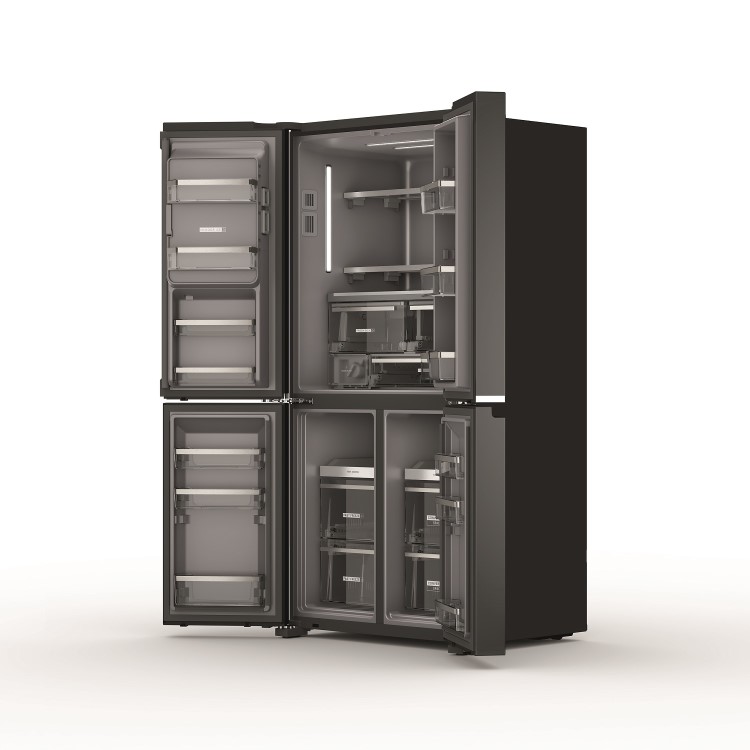 Whirlpool 594 Litre 70/30 Freestanding Fridge Freezer - Black Steel