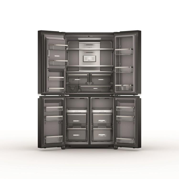 Whirlpool 594 Litre 70/30 Freestanding Fridge Freezer - Black Steel