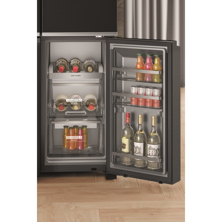 Whirlpool 594 Litre 70/30 Freestanding Fridge Freezer - Black Steel
