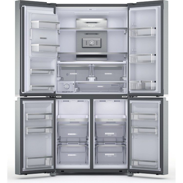 Whirlpool 554 Litre 60/40 Side-By-Side American Fridge Freezer - Stainless Steel