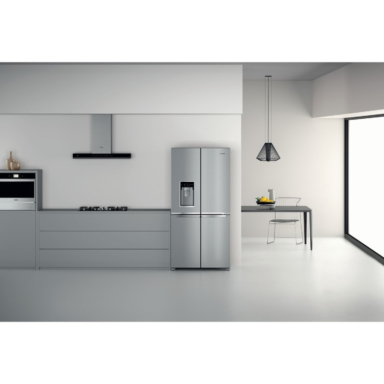 Whirlpool 554 Litre 60/40 Side-By-Side American Fridge Freezer - Stainless Steel