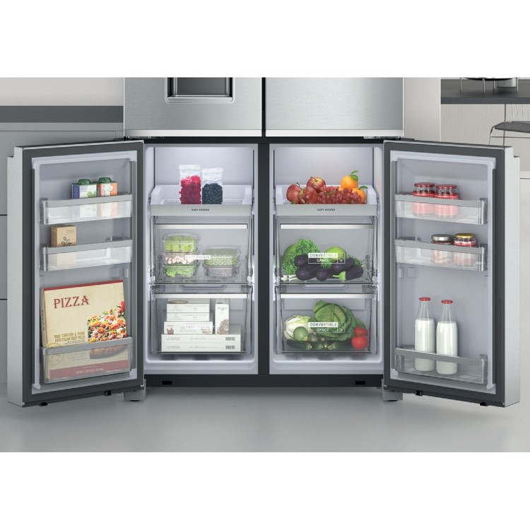 Whirlpool 554 Litre 60/40 Side-By-Side American Fridge Freezer - Stainless Steel