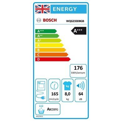 Refurbished Bosch Serie 6 WQG233D8GB Freestanding Heat Pump 8KG Tumble Dryer White
