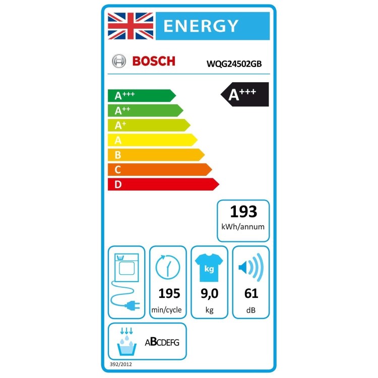 Bosch Series 6 9kg Heat Pump Tumble Dryer - A+++ Rated - White