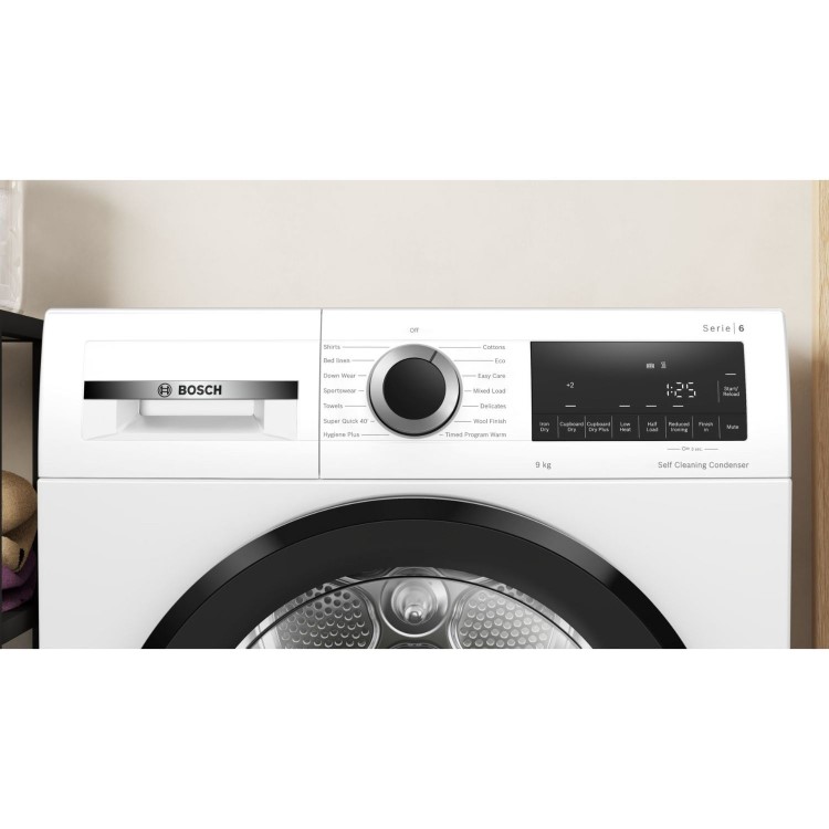 Bosch Series 6 9kg Heat Pump Tumble Dryer - White