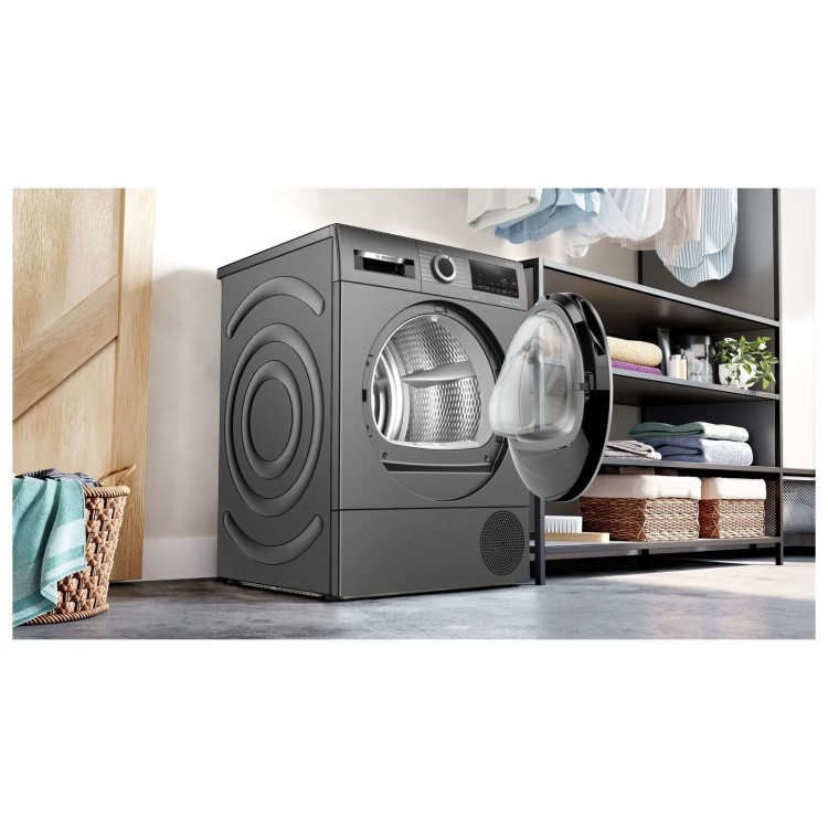 Bosch Series 6 9kg Heat Pump Tumble Dryer - Graphite