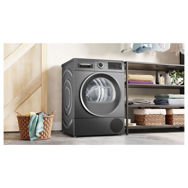 Bosch Series 6 9kg Heat Pump Tumble Dryer - Graphite