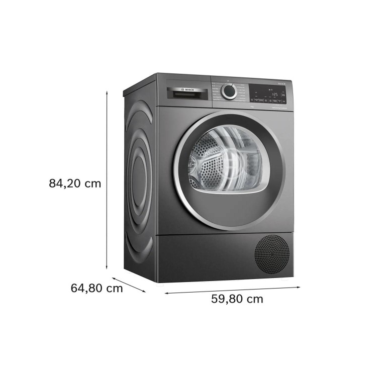 Bosch Series 6 9kg Heat Pump Tumble Dryer - Graphite
