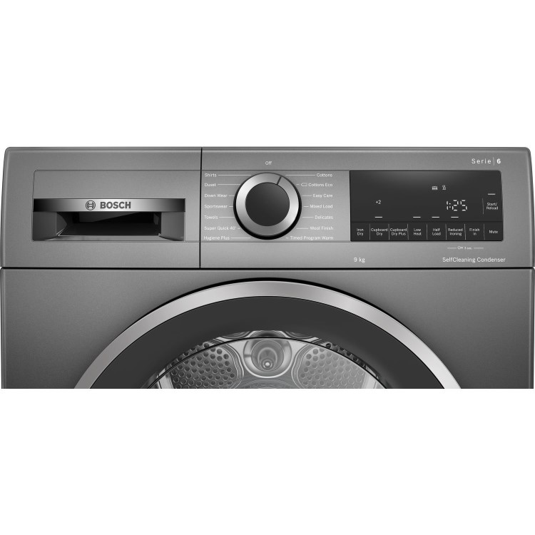 Bosch Series 6 9kg Heat Pump Tumble Dryer - Graphite