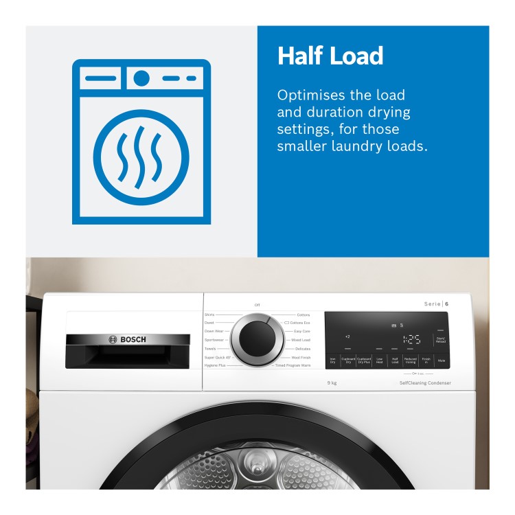 Bosch Series 6 9kg Heat Pump Tumble Dryer - Graphite