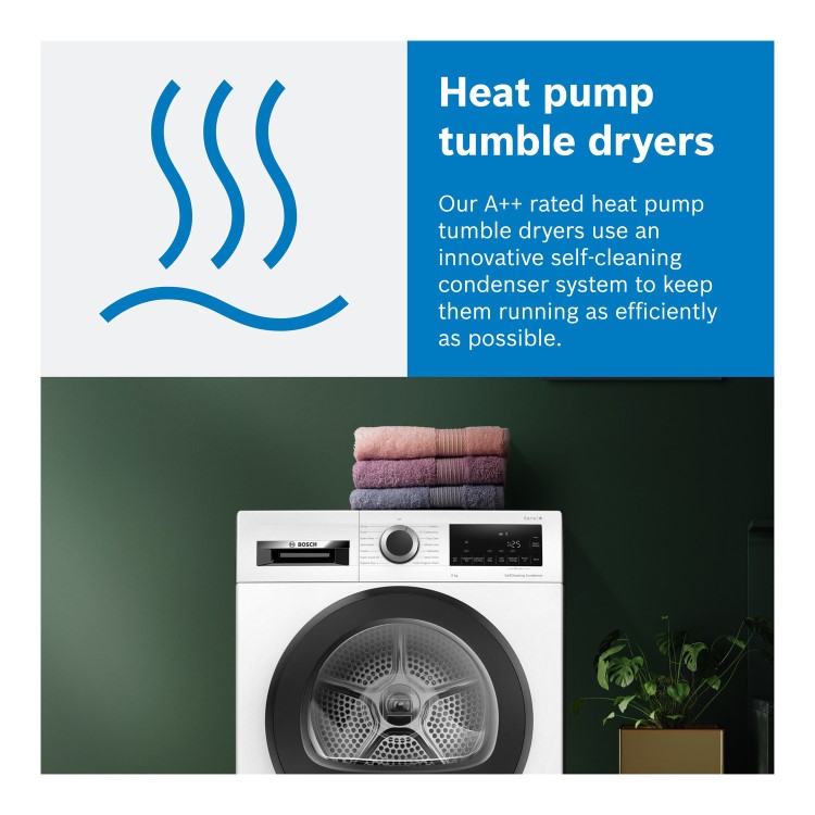 Bosch Series 6 9kg Heat Pump Tumble Dryer - Graphite