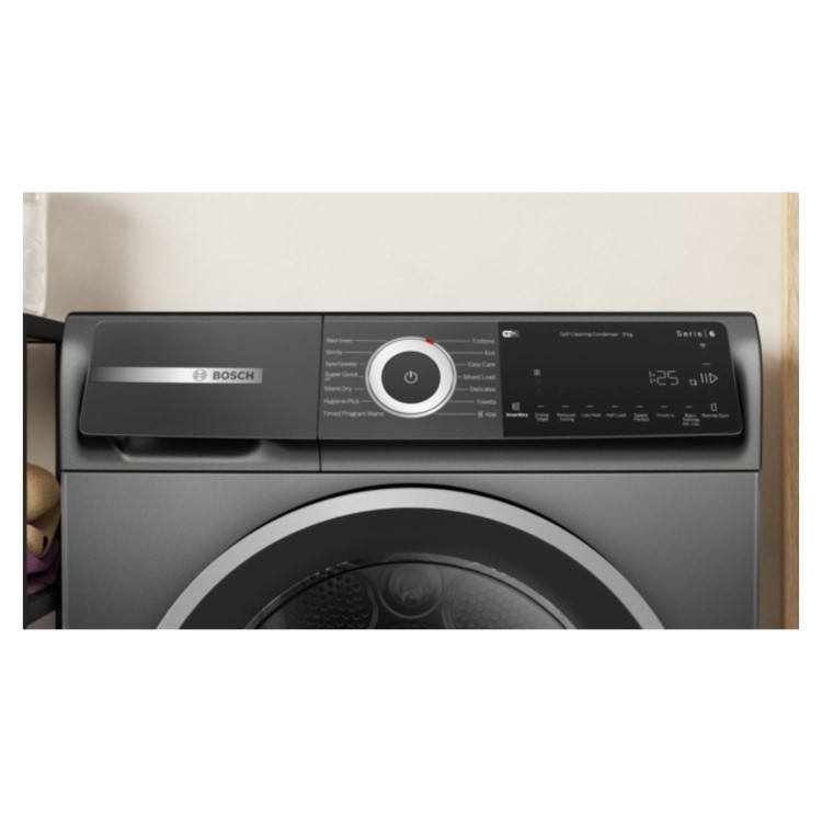 Bosch Series 6 9kg Heat Pump Tumble Dryer - Graphite