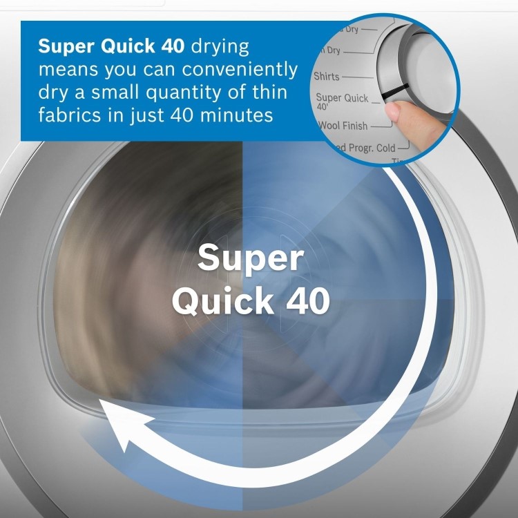 Bosch Series 8 9kg Heat Pump Tumble Dryer - A+++ Rated - White