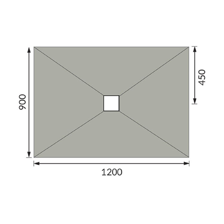 1200x900mm Wet Room Tileable Shower Tray Former with Square Centre Drain - Live Your Colour