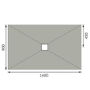 1400x900mm Wet Room Tileable Shower Tray Former with Square Centre Drain - Live Your Colour