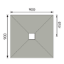 900x900mm Wet Room Tile-Ready Shower Tray Former 30mm with Square Centre Drain – Live Your Colour