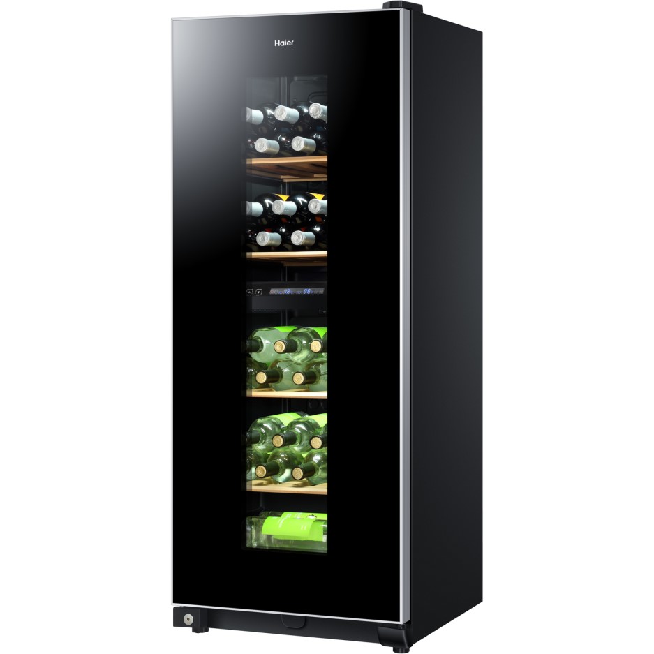 Haier WS46GDBE 46 Bottle Dual Zone Wine Cooler Black Glass Door