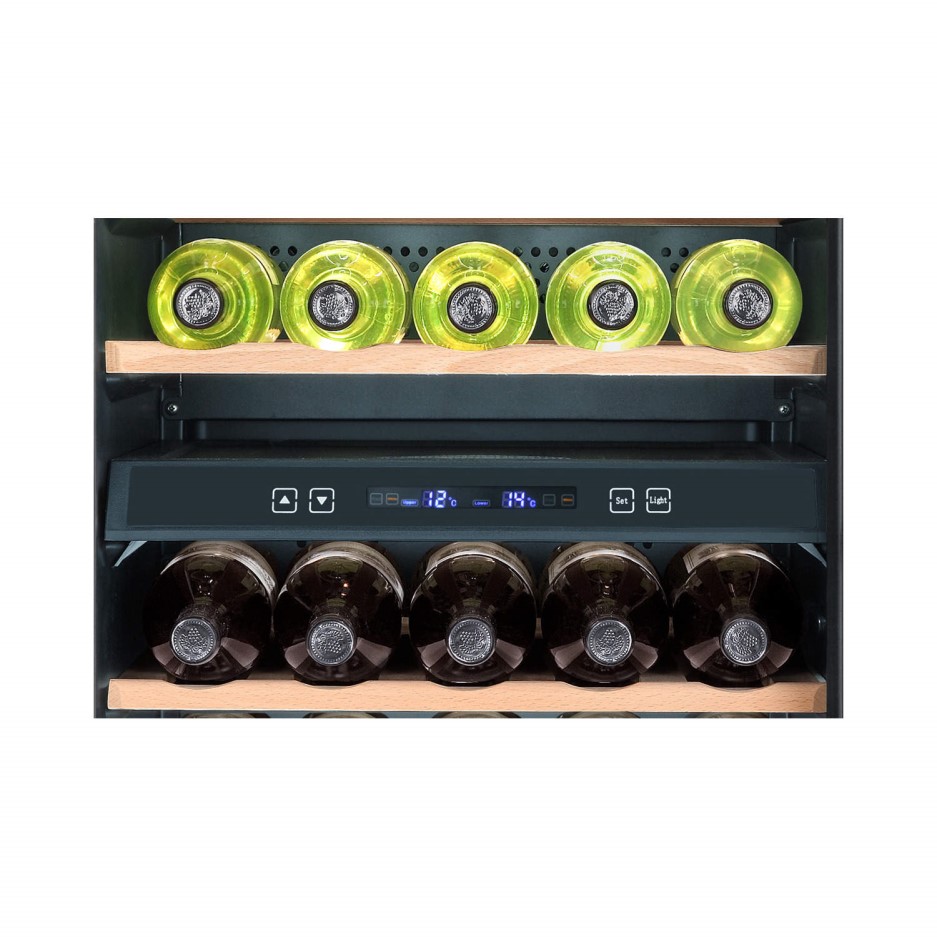 Haier WS49GDB 49 Bottle Dual Zone Wine Cooler Black Appliances Direct