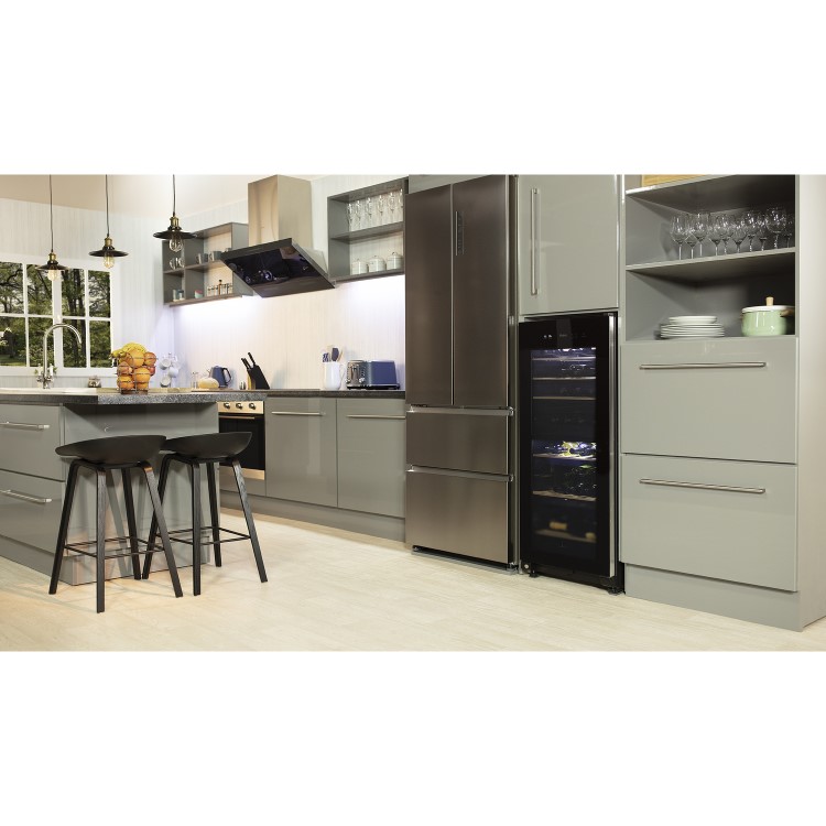 GRADE A1 - Haier WS53GDA 53 Bottle Dual Zone Wine Cooler - Black