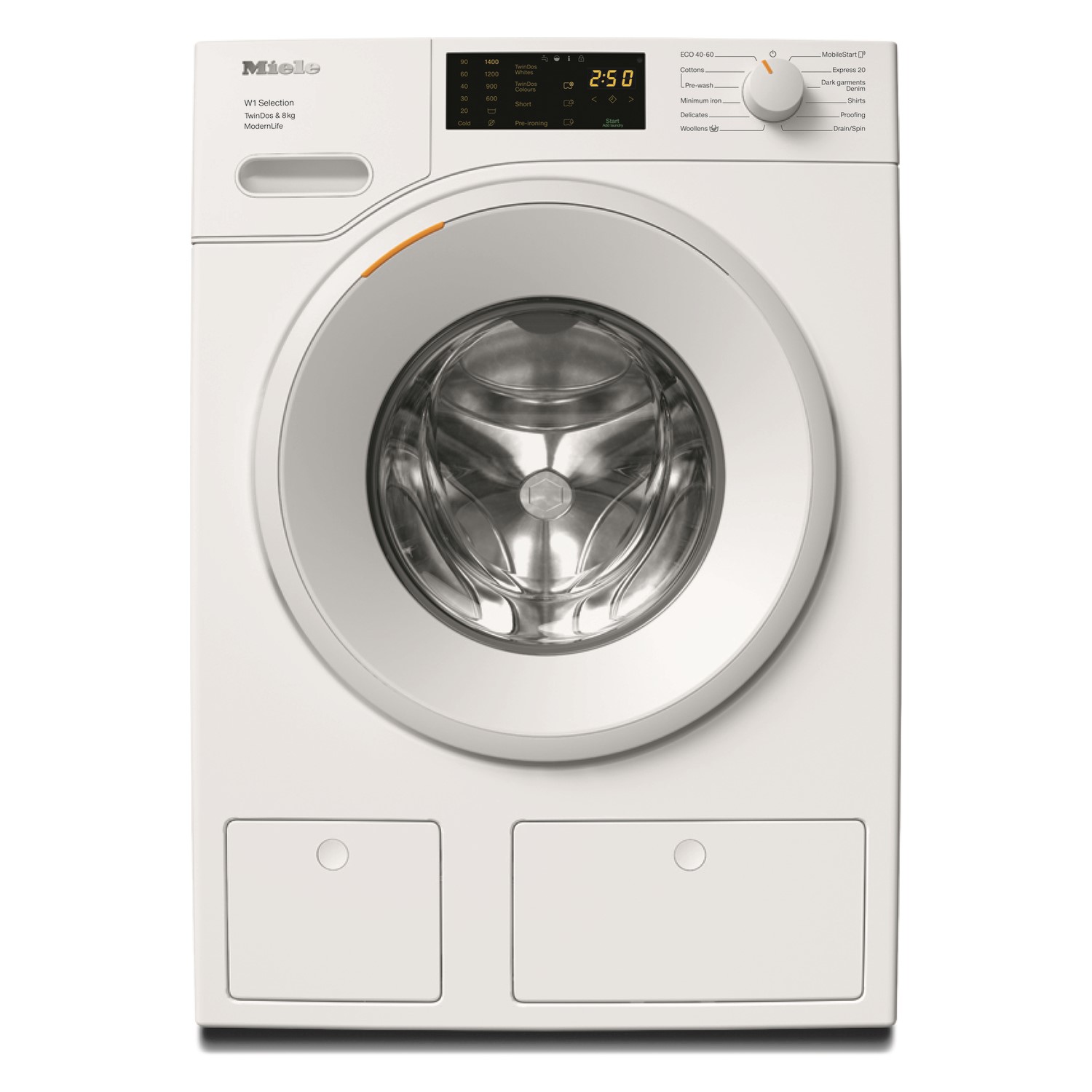 Refurbished Miele TwinDos WSD663TwinDos Freestanding 8KG 1400 Spin Washing Machine With WiFi Connect