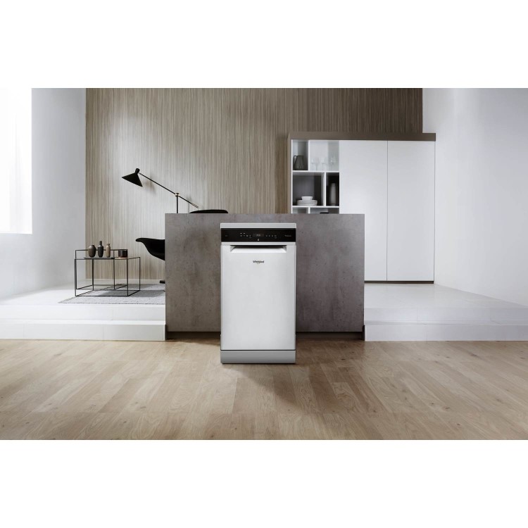 Whirlpool WSFO3T223PCX 7 Place Slimline Freestanding Dishwasher - Stainless Steel