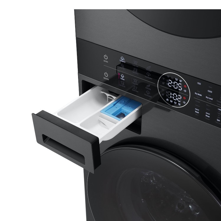 LG WashTower 12kg Wash 10kg Dry 1400rpm Stacked Washer Dryer - Black