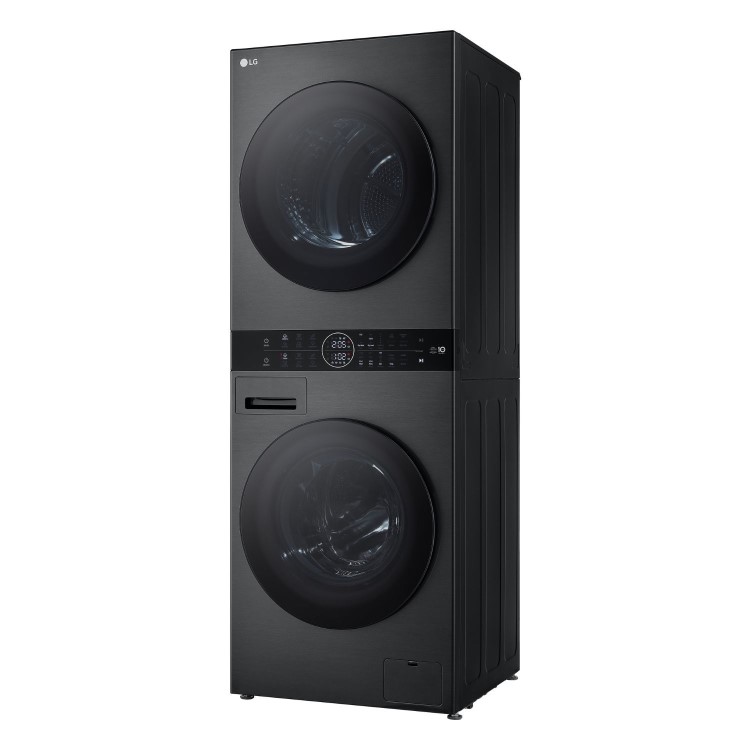 LG WashTower 12kg Wash 10kg Dry 1400rpm Stacked Washer Dryer - Black