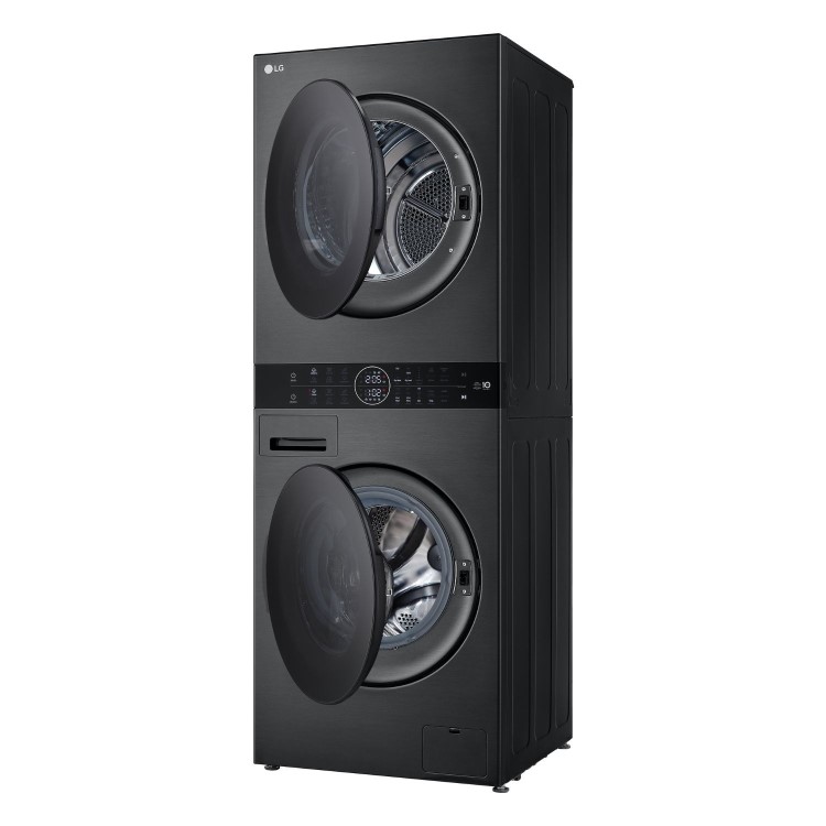 LG WashTower 12kg Wash 10kg Dry 1400rpm Stacked Washer Dryer - Black