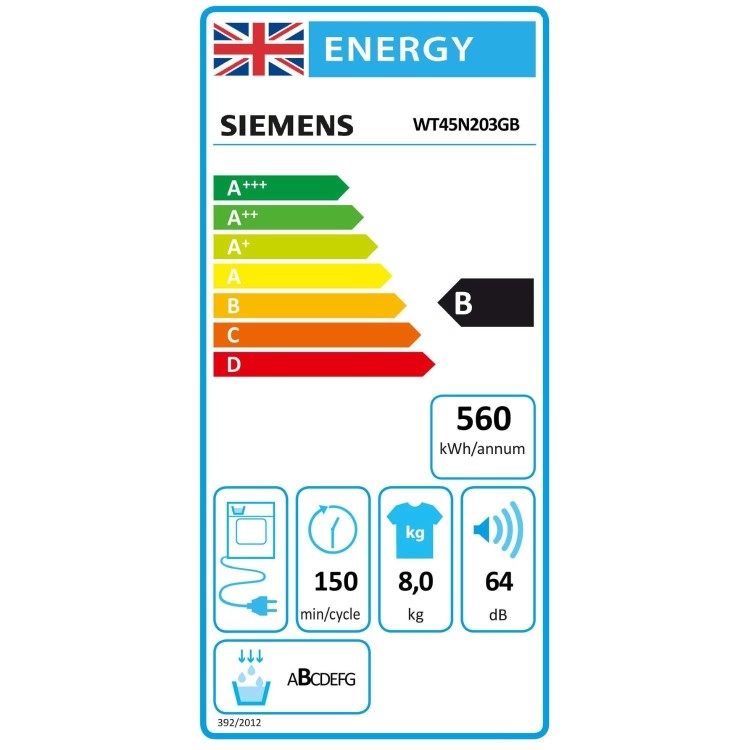 Siemens iQ300 8kg Condenser Tumble Dryer - White