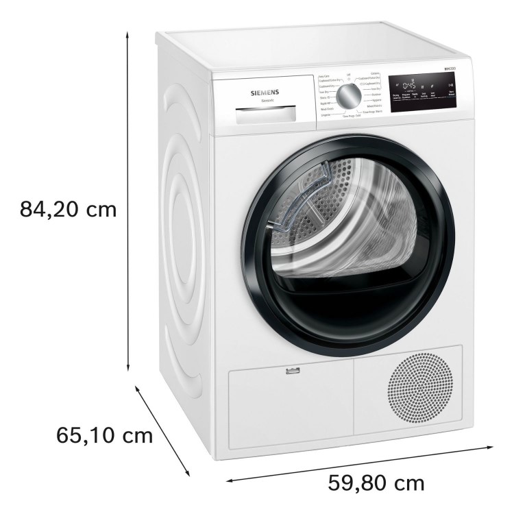 Siemens iQ300 8kg Condenser Tumble Dryer - White