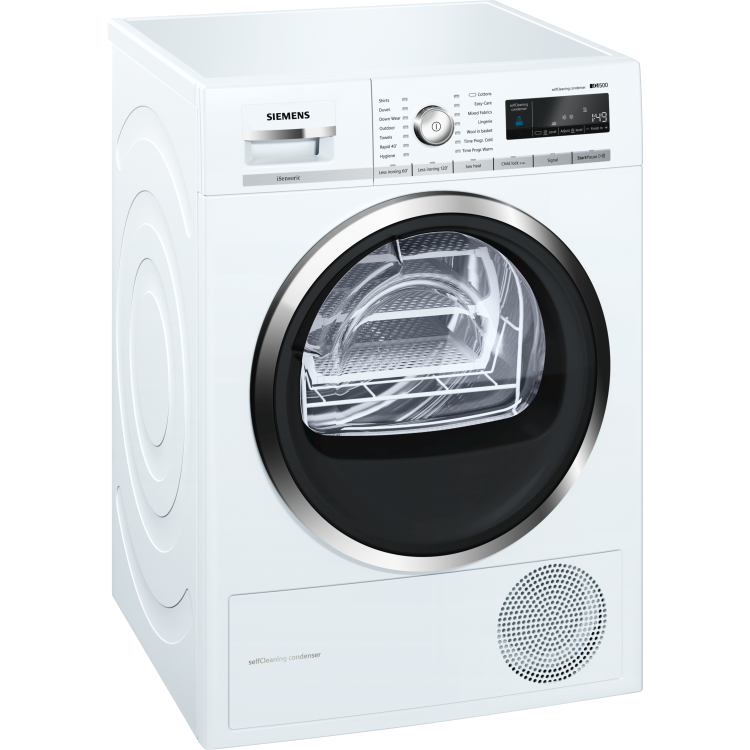 Siemens WT47W591GB iQ500 8kg Freestanding iSensoric Condenser Tumble Dryer With Heat Pump - White