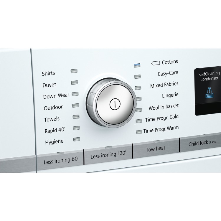 Siemens WT47W591GB iQ500 8kg Freestanding iSensoric Condenser Tumble Dryer With Heat Pump - White