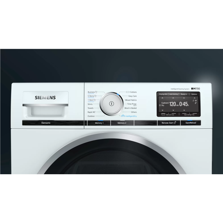 Refurbished Siemens iQ700 WT48XEH9GB Freestanding Heat Pump 9KG Tumble Dryer White