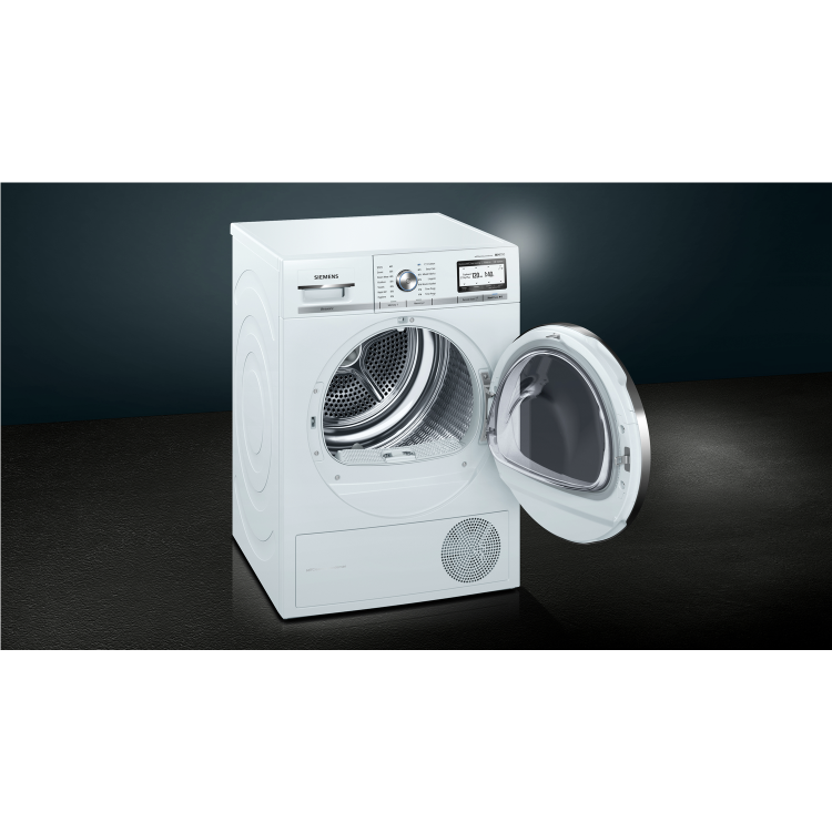 Siemens WT4HY790GB iQ700 iSensoric 9kg Freestanding Heat Pump Tumble Dryer-White