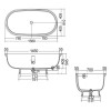 Black Freestanding Double Ended Bath 1560 x 810mm - RAK Ceramics