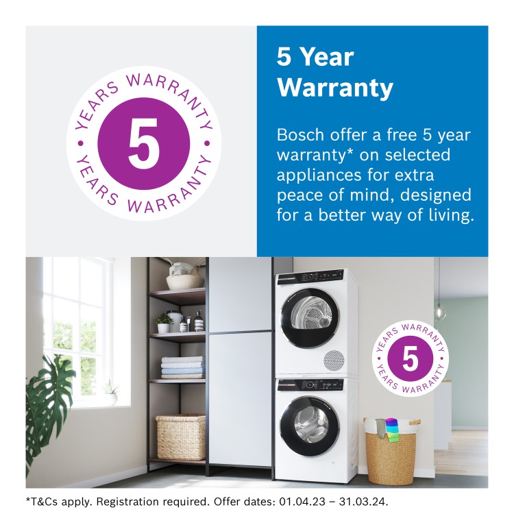 Bosch Series 4 8kg Heat Pump Tumble Dryer - White