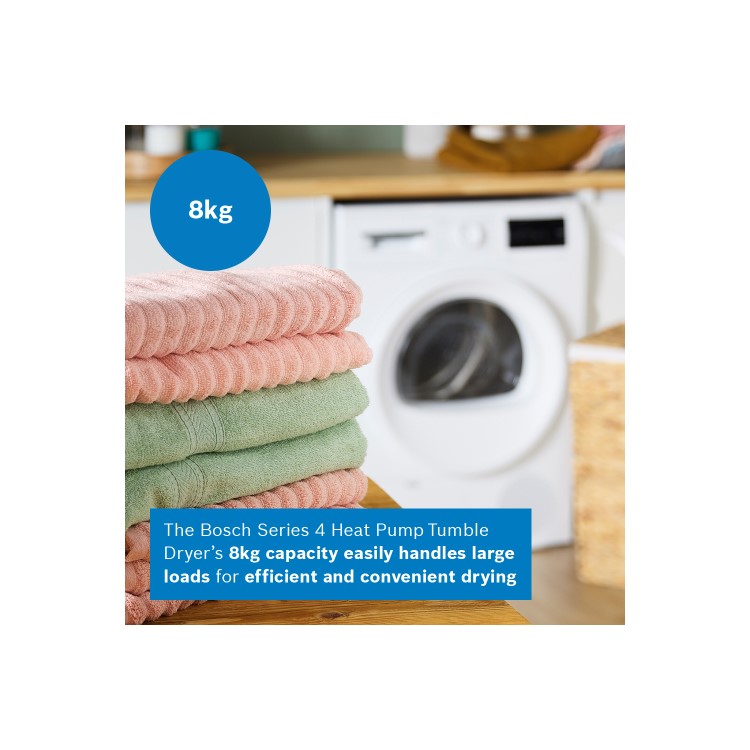 Refurbished Bosch Series 4 8kg Heat Pump Tumble Dryer - White