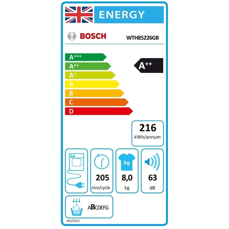 Bosch Series 4 8kg Heat Pump Tumble Dryer - White