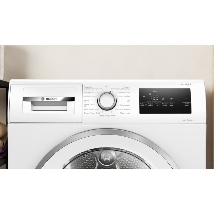 Bosch Series 4 8kg Heat Pump Tumble Dryer - White