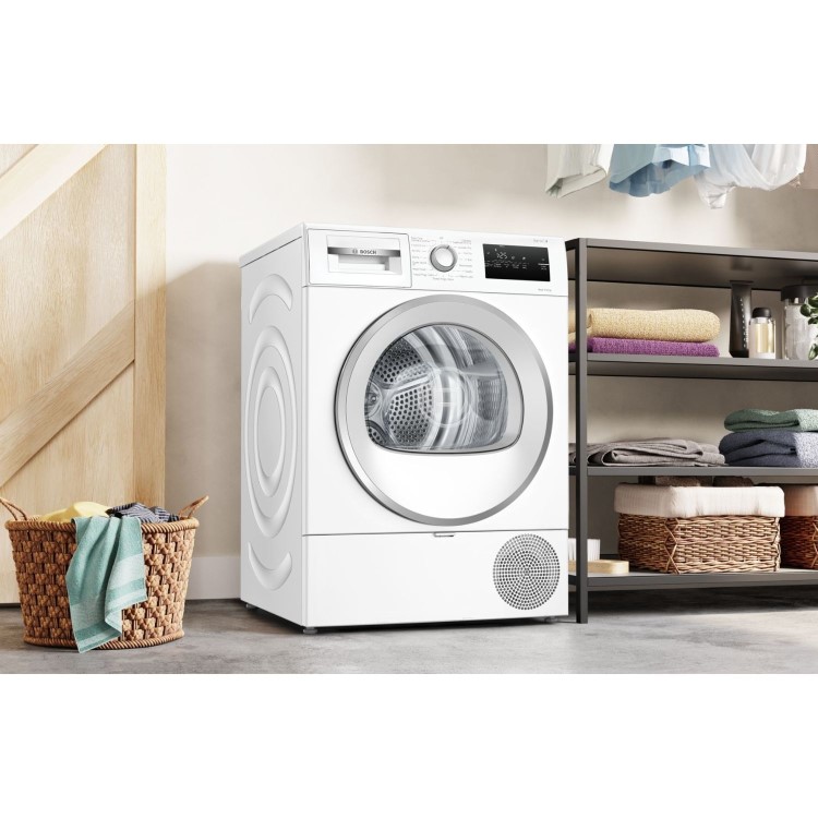 Bosch Series 4 8kg Heat Pump Tumble Dryer - White