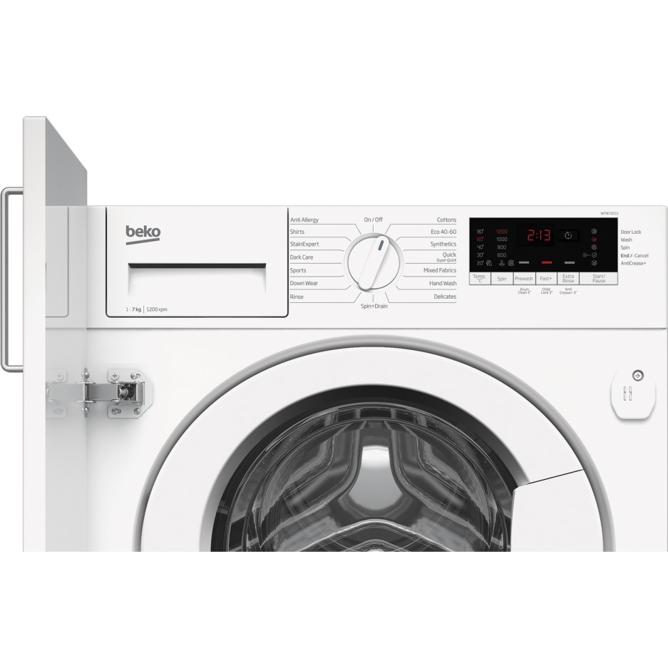 Beko WTIK72111 7kg 1200rpm Integrated Washing Machine | Appliances Direct