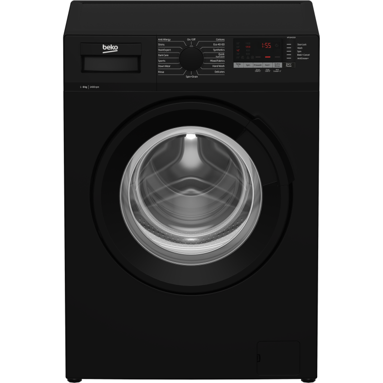 Beko WTL84151B 8kg 1400rpm Freestanding Washing Machine - Black