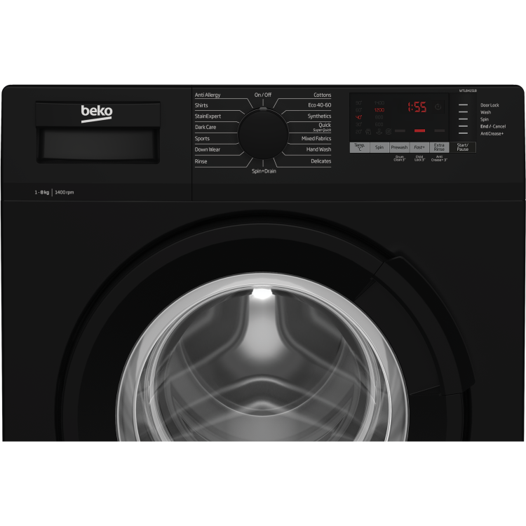 Beko WTL84151B 8kg 1400rpm Freestanding Washing Machine - Black