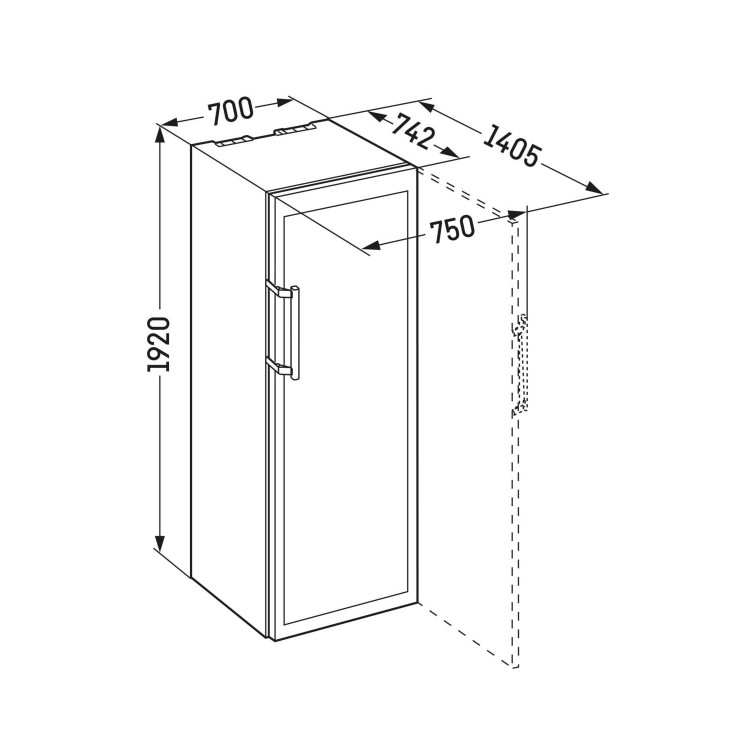 Liebherr Vinidor 192x70cm Two Zone Wine Cabinet In Stainless Steel
