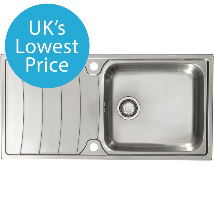 GRADE A2 - Astracast WW1050SXB Wave 1.0 Bowl Stainless Steel Sink