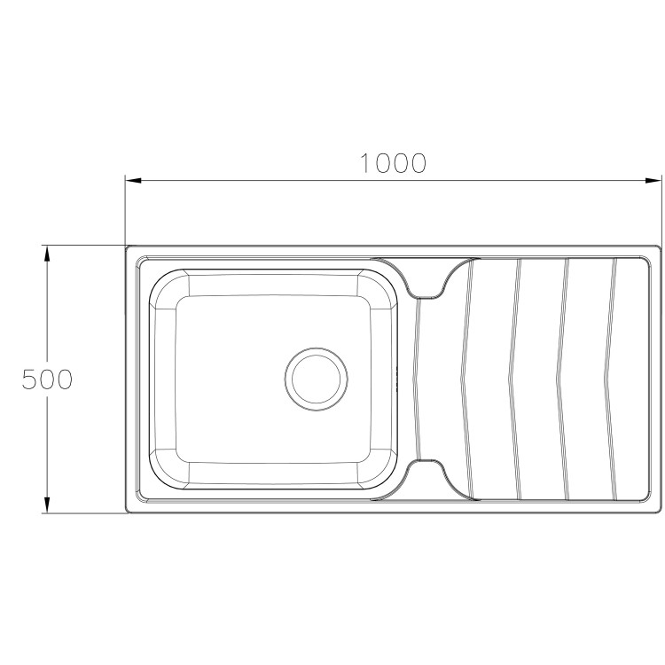 GRADE A2 - Astracast WW1050SXB Wave 1.0 Bowl Stainless Steel Sink