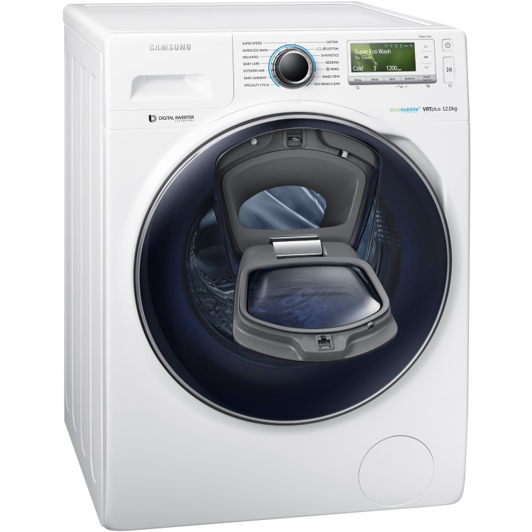 Samsung WW12K8412OW EcoBubble Addwash 12kg 1400rpm Freestanding Washing Machine-White