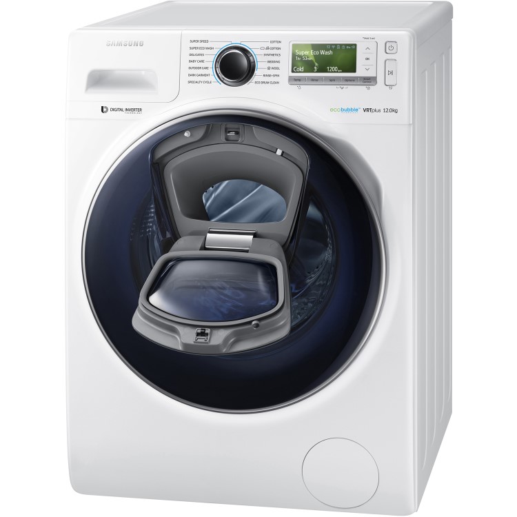 Samsung WW12K8412OW EcoBubble Addwash 12kg 1400rpm Freestanding Washing Machine-White