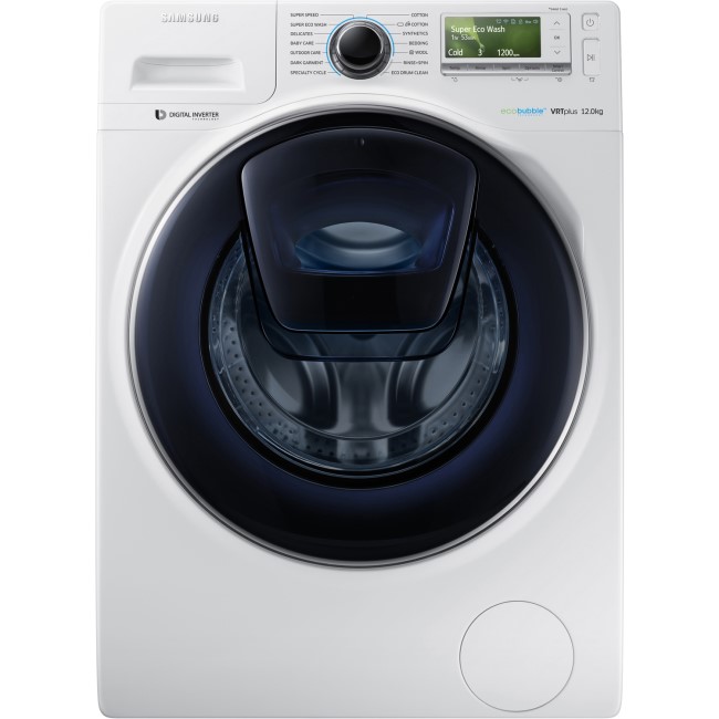 Samsung WW12K8412OW EcoBubble Addwash 12kg 1400rpm Freestanding Washing Machine-White